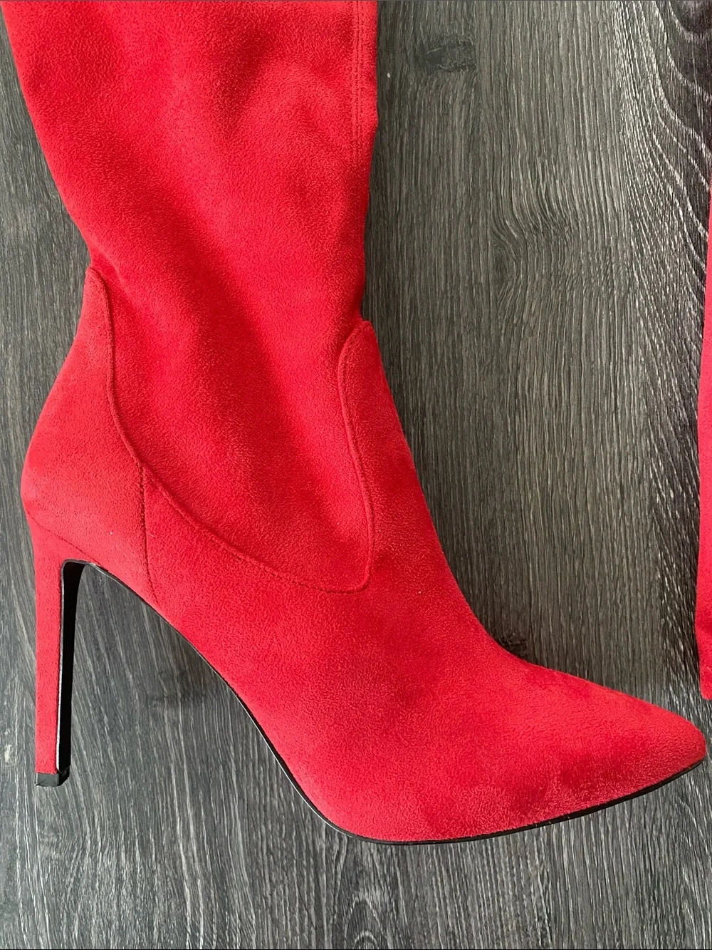 Nine West Red Over-the-Knee Stiletto Boots